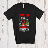 MacnyStore - Personalized Custom Name Soccer Is My Favorite Season; Joyful Christmas Santa Sport Player T-Shirt