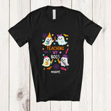 MacnyStore - Personalized Custom Name Teaching My Boos; Adorable Halloween Colorful Ghost; Teacher T-Shirt