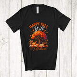 MacnyStore - Happy Fall Y'all Librarian; Proud Thanksgiving Autumn Tree Pumpkin Librarian; Jobs Family Group T-Shirt