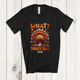 MacnyStore - Personalized Custom Name What Turkey Butt; Sarcastic Thanksgiving Fall Leaves Family T-Shirt