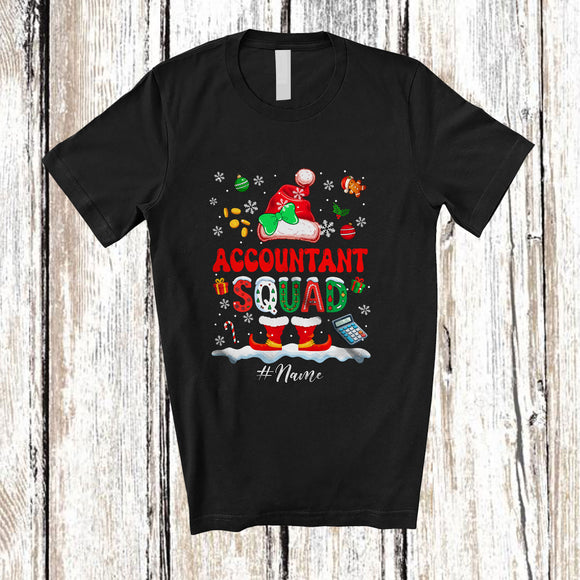 MacnyStore - Personalized Custom Name Accountant Squad; Proud Christmas Santa Women Snow Jobs T-Shirt