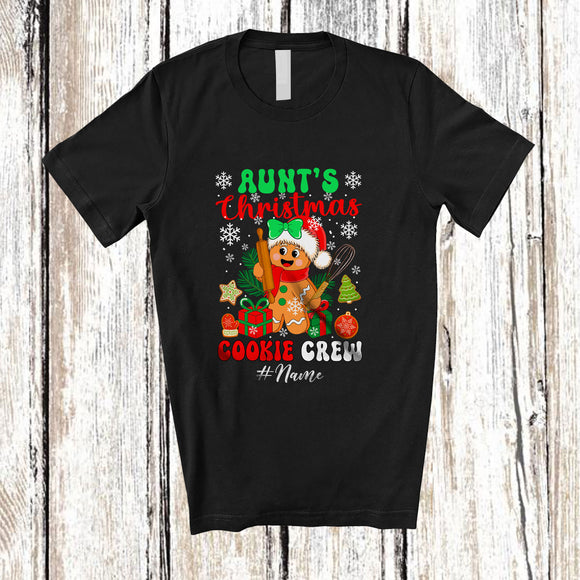 MacnyStore - Personalized Custom Name Aunt's Christmas Cookie Crew; Humorous Baking Baker Family T-Shirt
