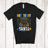 MacnyStore - Personalized Custom Name Not Today Santa; Happy Hanukkah Lights Anti Christmas; Family T-Shirt