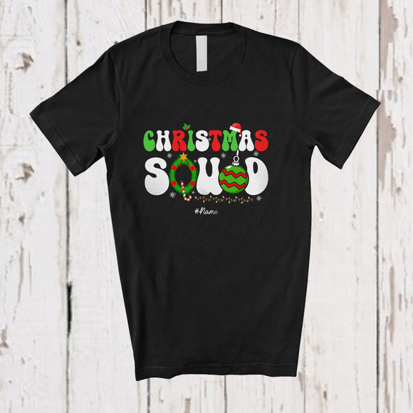 MacnyStore - Personalized Custom Name Christmas Squad; Adorable X-mas Ornaments; Family Pajamas Group T-Shirt