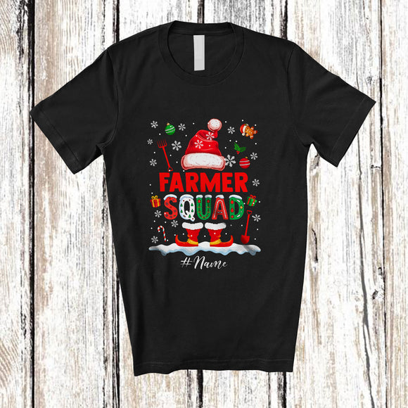 MacnyStore - Personalized Custom Name Farmer Squad; Proud Christmas Santa Men Snow Jobs T-Shirt