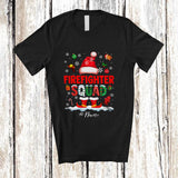 MacnyStore - Personalized Custom Name Firefighter Squad; Proud Christmas Santa Men Snow Jobs T-Shirt