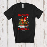 MacnyStore - Personalized Custom Name Hanging With My Gnomies; Amusing Christmas Gnome Riding Reindeer T-Shirt