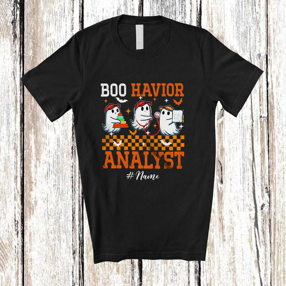 MacnyStore - Personalized Custom Name Boo Havior Analyst; Lovely Halloween Ghost Therapist; Behavior BCBA T-Shirt