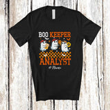 MacnyStore - Personalized Custom Name Boo Keeper Analyst; Lovely Halloween Ghost Beekeeper; Jobs Family T-Shirt