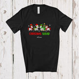 MacnyStore - Personalized Custom Name Christmas Squad; Lovely Four Santa Elf Unicorn; X-mas Tree Family T-Shirt