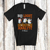 MacnyStore - Personalized Custom Name Boo Logist Analyst; Lovely Halloween Ghost Biologist; Jobs Family T-Shirt