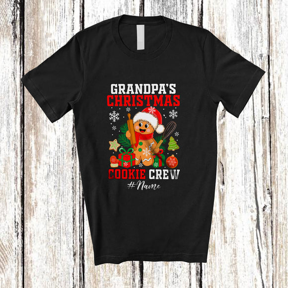 MacnyStore - Personalized Custom Name Grandpa's Christmas Cookie Crew; Humorous Baking Baker Family T-Shirt