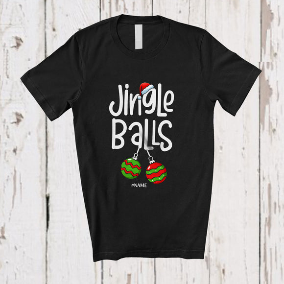 MacnyStore - Personalized Custom Name Jingle Balls; Humorous Christmas Santa Ornaments; Couple Chestnuts T-Shirt