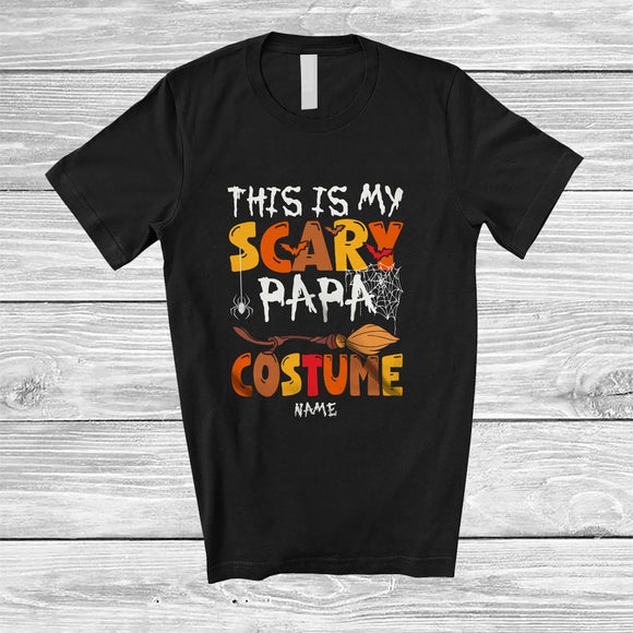MacnyStore - Personalized My Scary Papa Costume; Horror Halloween Broom Bat; Custom Name Family T-Shirt