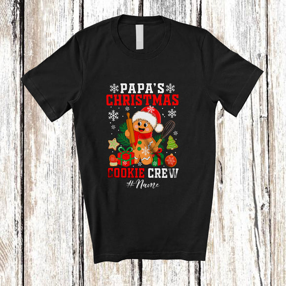 MacnyStore - Personalized Custom Name Papa's Christmas Cookie Crew; Humorous Baking Baker Family T-Shirt