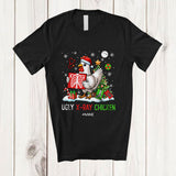 MacnyStore - Personalized Custom Name Ugly X-Ray Chicken; Humorous Christmas Tree Santa Chicken Farmer T-Shirt