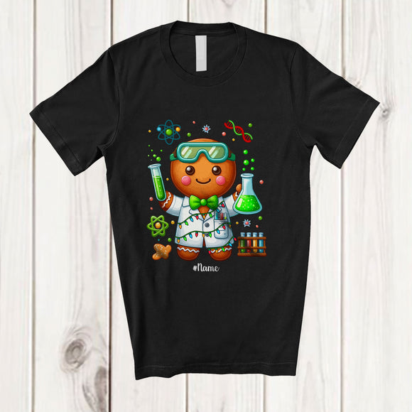 MacnyStore - Personalized Custom Name Science Teacher Scientist Gingerbread; Amusing Christmas Baking T-Shirt