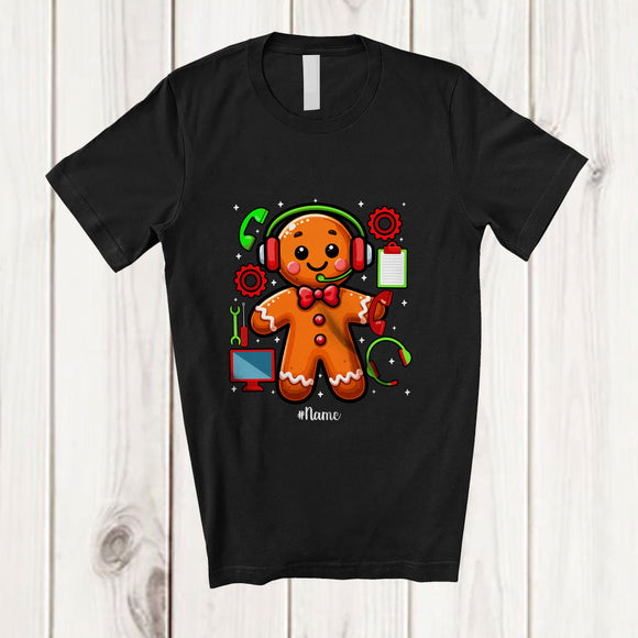 MacnyStore - Personalized Custom Name Dispatcher Gingerbread; Amusing Christmas Lights Baking Baker T-Shirt