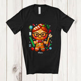 MacnyStore - Personalized Custom Name Teacher Gingerbread; Amusing Christmas Lights Baking Baker T-Shirt
