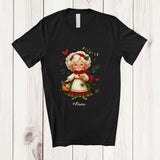 MacnyStore - Personalized Custom Name Old Woman Santa; Amazing Christmas Snowing Women Pajamas Family T-Shirt
