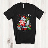 MacnyStore - Personalized Custom Name Ugly X-Ray Cat; Humorous Christmas Tree Santa Cat Owner T-Shirt