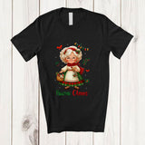 MacnyStore - Personalized Custom Name Nana Claus; Amazing Christmas Old Woman; Pajamas Family Group T-Shirt