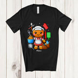 MacnyStore - Personalized Custom Name Lunch Lady Gingerbread; Amusing Christmas Lights Baking Baker T-Shirt