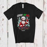 MacnyStore - Personalized Custom Name Merry Mixmas; Cheerful Christmas Tree Santa DJ; Music Family T-Shirt
