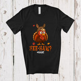 MacnyStore - Personalized Custom Name Hee Haw; Humorous Thanksgiving Turkey Donkey Cosplay; Farm Farmer T-Shirt
