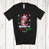 MacnyStore - Personalized Custom Name Axolotl Squad; Awesome Christmas Snow Santa Axolotl Family T-Shirt