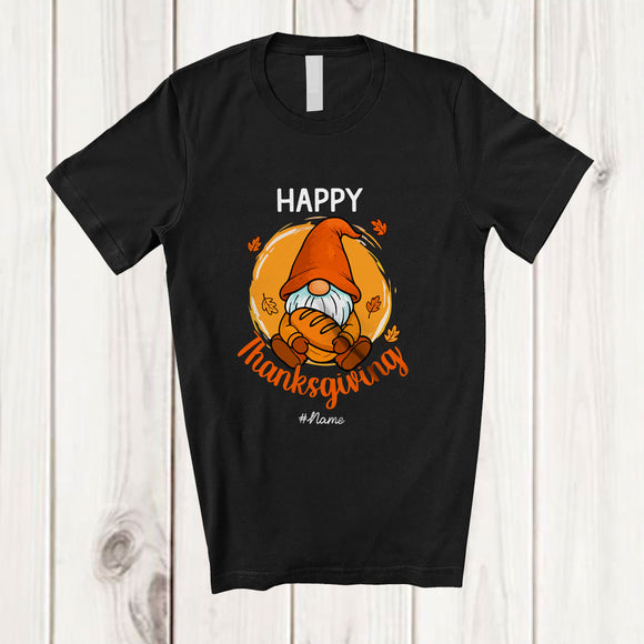 MacnyStore - Personalized Custom Name Happy Thanksgiving; Adorable Gnome Fall Lunch Lady Chef Group T-Shirt