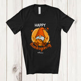 MacnyStore - Personalized Custom Name Happy Thanksgiving; Adorable Gnome Fall Lunch Lady Chef Group T-Shirt