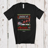 MacnyStore - Personalized Custom Name Where My Ambulance At; Joyful Christmas Sweater Reindeer Driver T-Shirt