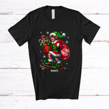 MacnyStore - Personalized Custom Name Candy Hunter; Amusing Christmas Elf Snowing; Pajama Family T-Shirt