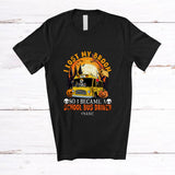 MacnyStore - Personalized Custom Name I Lost My Broom School Bus Driver; Scary Halloween Jobs Witch T-Shirt