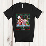 MacnyStore - Personalized Custom Name Santa Riding Axolotl Reindeer; Amusing Christmas Sweater Snow Animal T-Shirt