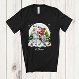 MacnyStore - Personalized Custom Name Santa Riding Horse Reindeer; Amusing Christmas Snow Animal T-Shirt