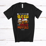 MacnyStore - Personalized Custom Name Run On Beer Horror Movies; Creepy Halloween Three Beer Glasses; Drinking T-Shirt
