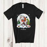 MacnyStore - Personalized Custom Name Santa Riding Llama Reindeer; Amusing Christmas Snow Animal T-Shirt