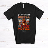 MacnyStore - Personalized Custom Name Run On Coffee Horror Movies; Creepy Halloween Three Coffee; Family T-Shirt