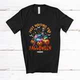 MacnyStore - Personalized Custom Name Wait For Halloween; Scary Pumpkin Women Skeleton; Family Group T-Shirt