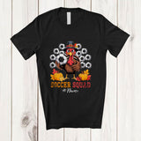 MacnyStore - Personalized Custom Name Soccer Squad; Happy Thanksgiving Turkey Soccer Balls Tail Player T-Shirt
