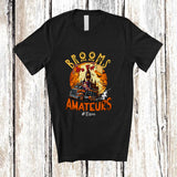 MacnyStore - Personalized Custom Name Brooms For Amateurs; Scary Halloween Moon Driver Truck Witch T-Shirt
