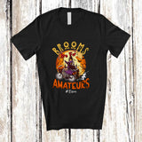 MacnyStore - Personalized Custom Name Brooms For Amateurs; Scary Halloween Moon Riding Bicycle Witch T-Shirt