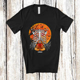 MacnyStore - Personalized Custom Name Heart Rib Cage X-Ray With Candy Corn; Horror Halloween Moon Family T-Shirt