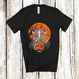 MacnyStore - Personalized Custom Name Heart Rib Cage X-Ray With Donuts; Horror Halloween Moon Family T-Shirt
