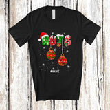 MacnyStore - Personalized Custom Name NUTS; Cheerful Christmas Santa Ornaments; X-mas Couple Family T-Shirt