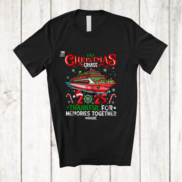 MacnyStore - Personalized Custom Name Christmas Cruise 2025 Memories Together; Joyful Family Group T-Shirt