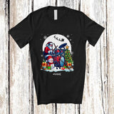 MacnyStore - Personalized Custom Name Santa Playing Drum; Joyful Christmas Moon Tree Snowman; Family T-Shirt