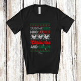 MacnyStore - Personalized Custom Name Girl Who Loves Christmas Cocks; Sarcastic Sweater Adult Three Chickens T-Shirt